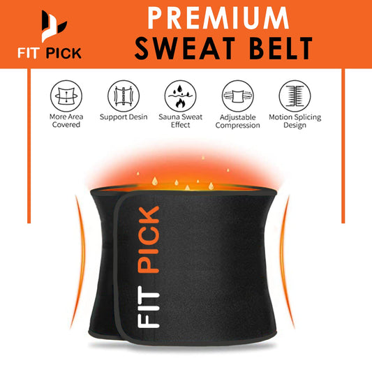 FitPick SweatCore Belt – Premium Waist Trimmer & Back Support for Men & Women
