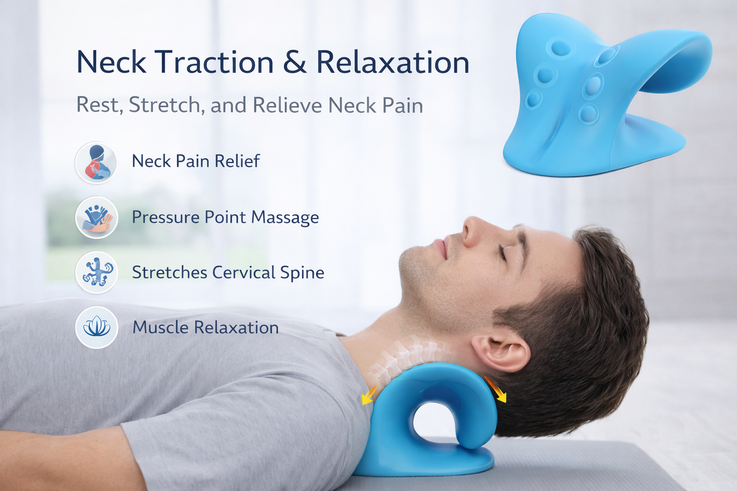 SpineCloud Pro – Cervical Neck Stretcher & Shoulder Traction Relaxer Pillow